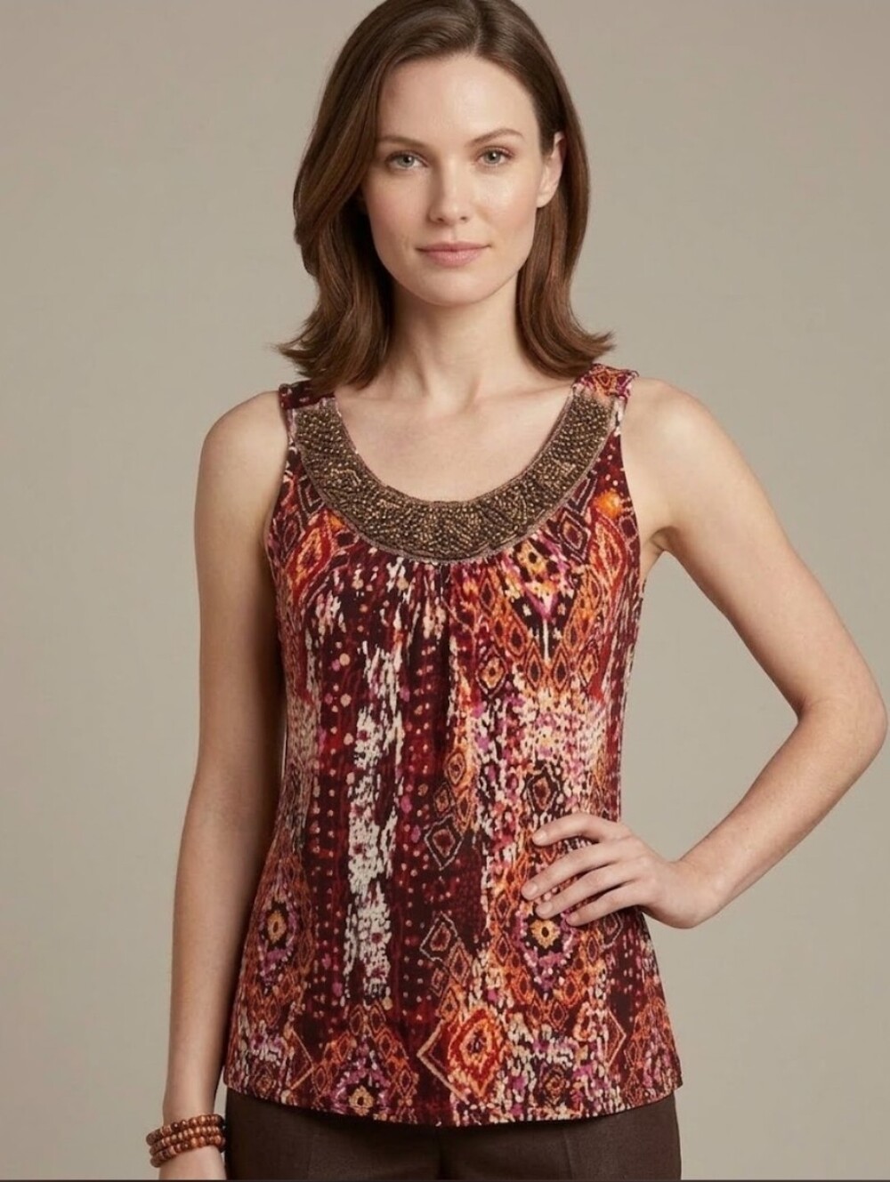 Susan Lawrence Beaded Tank Top